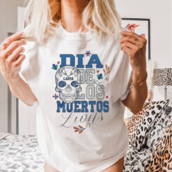 Official Detroit Lions Football Dia De Los Muertos Skull 2024 Shirt