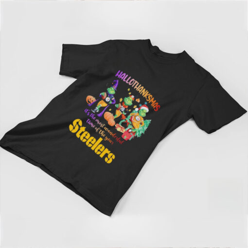 Official Hallothanksmas It The Most Wonderful Time Of The Year – Pittsburgh Steelers T Shirt