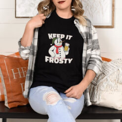 Official Keep It Frosty Funny Christmas Beer Frosty The Snowman Shirt