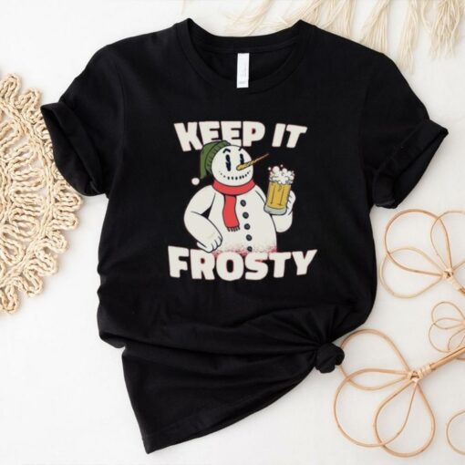 Official Keep It Frosty Funny Christmas Beer Frosty The Snowman Shirt