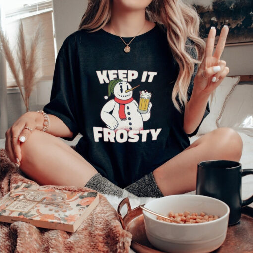 Official Keep It Frosty Funny Christmas Beer Frosty The Snowman Shirt