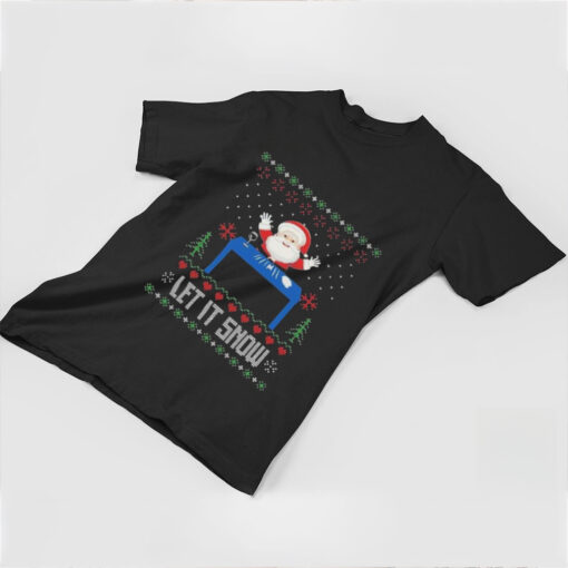 Official Let It Snow Santa And Weed Ugly Christmas Shirt