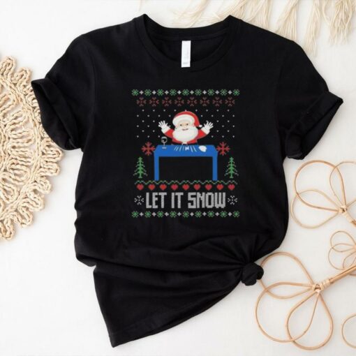 Official Let It Snow Santa And Weed Ugly Christmas Shirt