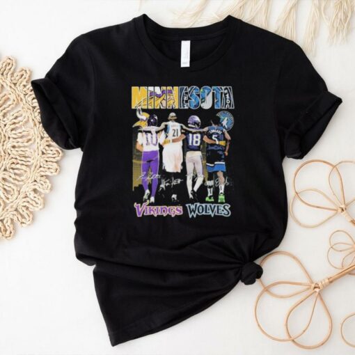 Official Minnesota Vikings x Minnesota Timberwolves Signature T Shirt