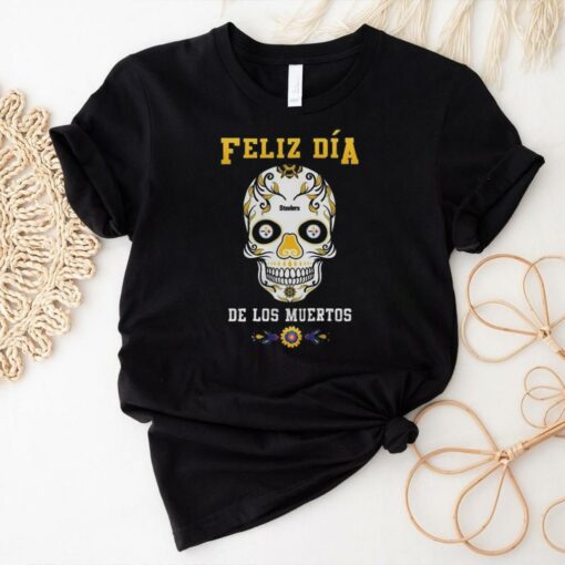 Official Pittsburgh Steelers Football Feliz Dia De Los Muertos Skull 2024 Shirt