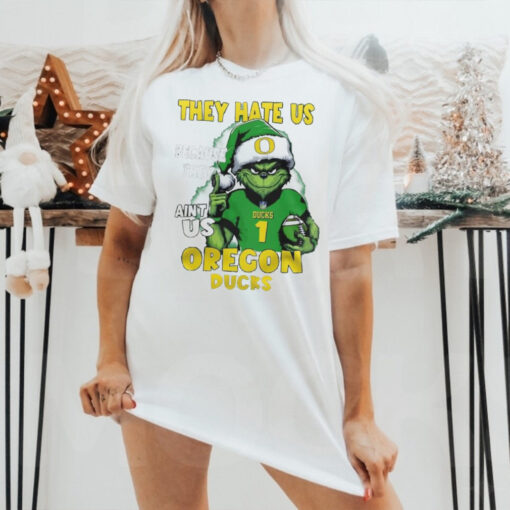 Official Sana Grinch They Hate Us Because They Ain’t Us Oregon Ducks Christmas 2024 Shirt