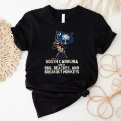 Official South carolina home of bbq beaches and breakout monkeys T shirt