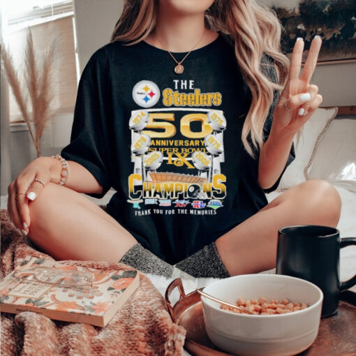 Official The Pittsburgh Steelers 50 Anniversary Super Bowl Champions Thank You For The Memories Shirt