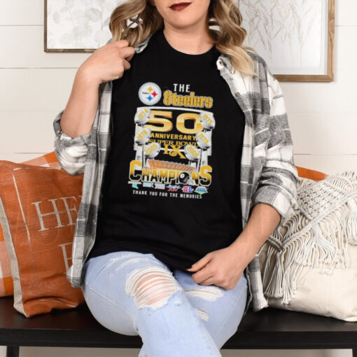 Official The Pittsburgh Steelers 50 Anniversary Super Bowl Champions Thank You For The Memories Shirt