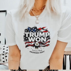 Official Trump Won 2024 Election Promises Made Promises Kept Shirt