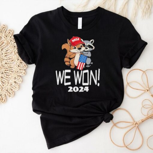 Official We Won 2024 The Squirrel And Fred The Raccoon Shirt