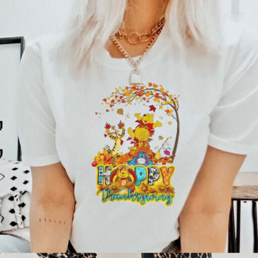 Official Winnie The Pooh Celebrating Thanksgiving Day With Friends 2024 Shirt