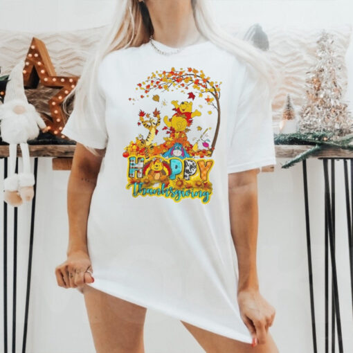 Official Winnie The Pooh Celebrating Thanksgiving Day With Friends 2024 Shirt