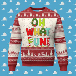 Oh What Fun Xmas Candy Cane Ugly Christmas Sweater