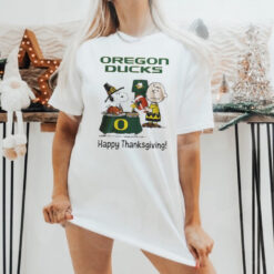 Peanuts Oregon Ducks Happy Thanksgiving shirt