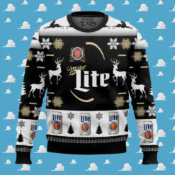 Personalized Black Miller Lite Ugly Sweater