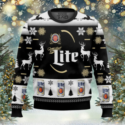 Personalized Black Miller Lite Ugly Sweater