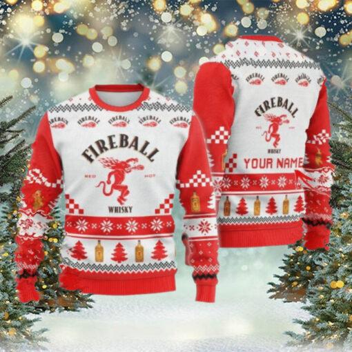 Personalized Fireball Christmas Star Ugly Sweater