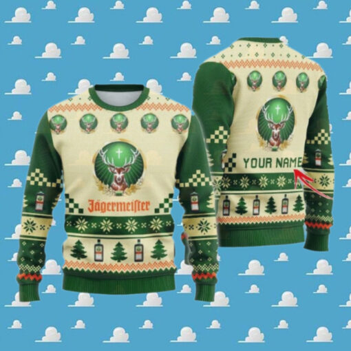 Personalized Jagermeister Christmas Star Ugly Sweater