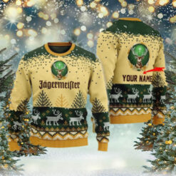 Personalized Jagermeister Reindeer Christmas Ugly Sweater