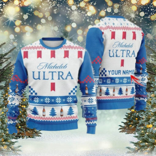 Personalized Michelob Ultra Christmas Star Ugly Sweater