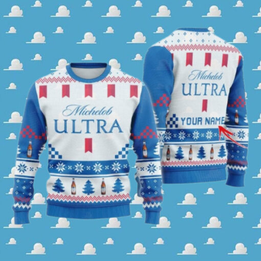 Personalized Michelob Ultra Christmas Star Ugly Sweater