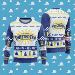 Personalized Twisted Tea Christmas Star Ugly Sweater