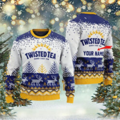 Personalized Twisted Tea Reindeer Christmas Ugly Sweater