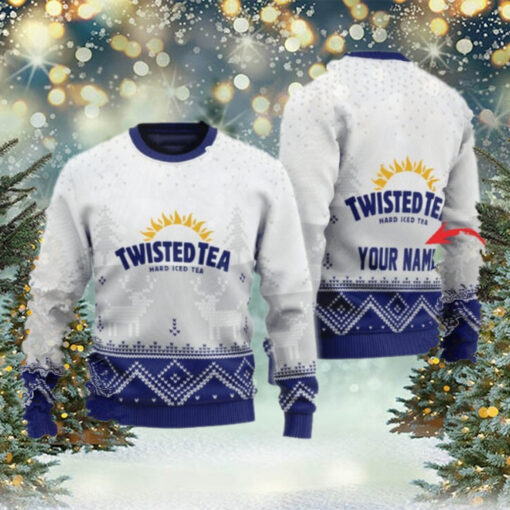 Personalized Twisted Tea Winter Reindeer Ugly Sweater