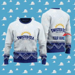 Personalized Twisted Tea Winter Reindeer Ugly Sweater