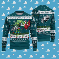 Philadelphia Eagles NFL Special Grinchs Hand Football Xmas Holiday Ugly Christmas Sweater