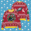 Denver Broncos x Grinch NFL Dr. Seuss How the Grinch Stole Christmas with Super Bowl Trophy Ugly Christmas Sweater Red