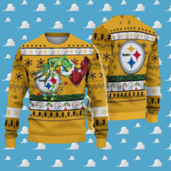 Pittsburgh Steelers NFL Special Grinchs Hand Football Xmas Holiday Ugly Christmas Sweater