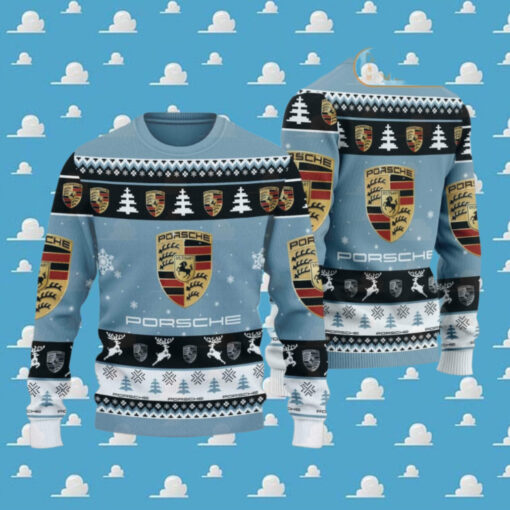 Porsche 2024 Christmas Blue Ugly Sweater