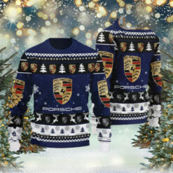 Porsche 2024 Christmas Navy Ugly Sweater