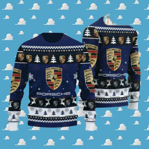 Porsche 2024 Christmas Navy Ugly Sweater