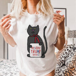 President Trump 2024 Sign and Cute Cat T Shirt