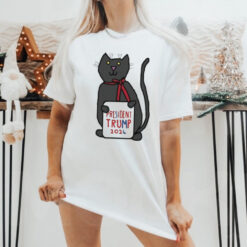 President Trump 2024 Sign and Cute Cat T Shirt