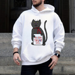 President Trump 2024 Sign and Cute Cat T Shirt