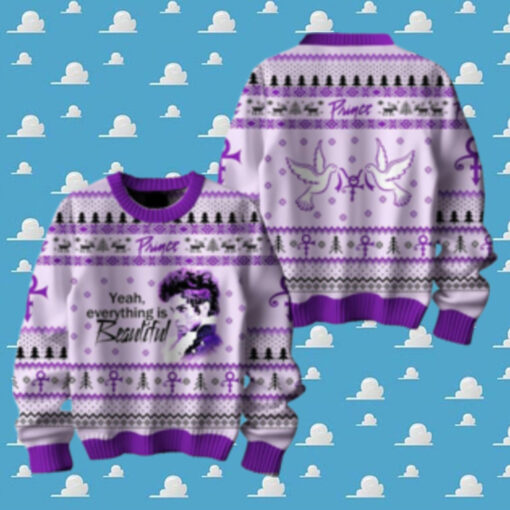 Prince 2024 Yeah Everything Is Beautiful Christmas Ugly Sweater