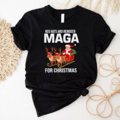 Red Hats and Reindeer MAGA for Christmas Trump Santa shirt