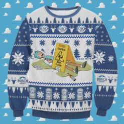 Rick and Morty Busch Light Rick Ugly Christmas Sweater