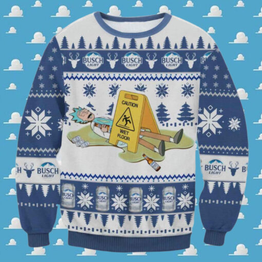 Rick and Morty Busch Light Rick Ugly Christmas Sweater