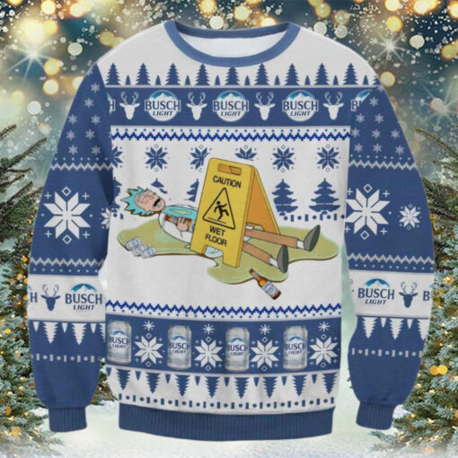 Rick and Morty Busch Light Rick Ugly Christmas Sweater