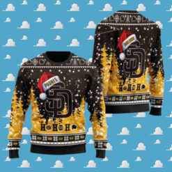 San Diego Padres Ugly Christmas Sweater Ho Ho Ho Santa Hat