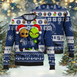 San Diego Padres Ugly Sweater Baby Groot And Grinch Design