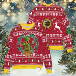 San Diego Padres x Grinch Dr. Seuss How the Grinch Stole Christmas MLB with World Series Trophy Ugly Christmas Sweater Red