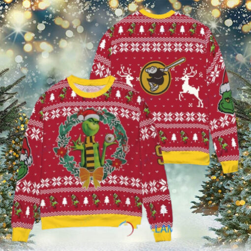 San Diego Padres x Grinch Dr. Seuss How the Grinch Stole Christmas MLB with World Series Trophy Ugly Christmas Sweater Red