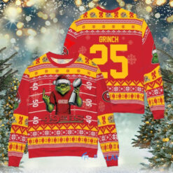 San Francisco 49ers x Grinch Christmas Dr. Seuss How the Grinch Stole Christmas with Super Bowl Trophy Custom Ugly Christmas Sweater