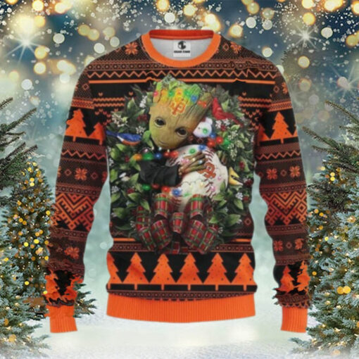 San Francisco Giants Groot Hug Ugly Christmas Sweater, MLB Christmas Sweater